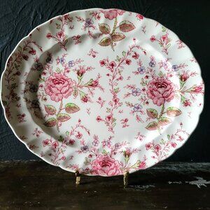 Johnson Bros Rose Chintz Oval Platter 12" Floral Pattern Made In England
